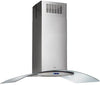 Elica ECN636SS cingoli series 36 Inch Island Chimney Hood with 600 CFM Internal Blower, 4-Speed Touch Controls, LCD Display