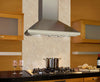 Elica ELN136SS 36 Inch Wall Mount Chimney Hood with 600 CFM Internal Blower, 4 Blower Speeds