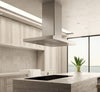 Elica EMG636S1 maggiore 36-inch Island Mount Range Hood with 3-Speed + Booster, 600 CFM Blower