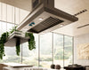 Elica ELI142S2 42 inch Island Mount Range Hood with 4-Speed/1200 CFM Blower, Fully Retractable Knobs