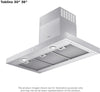 Elica ETB436S3 36 Inch Wall Mount Range Hood with 4-Speed/400 CFM Blower, Backlight Color Touch Controls