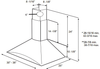 Elica EFG630SM 30 Inch Wall Mount Chimney Hood with 600 CFM Internal Blower, 4 Blower Speeds, Halogen Lamps