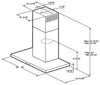 Elica EMZ636S2 36 Inch Wall Mount Chimney Hood with 600 CFM Internal Blower, 4 Blower Speeds